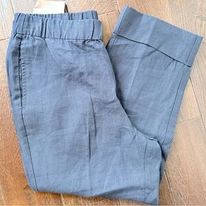 NWT Chico’s Linen High Rise Cropped Pants with Cuffed Hem